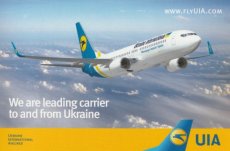 Airline issue postcard - Ukraine International Airlines Boeing 737-800