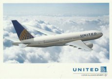 Airline issue postcard - United Airlines Boeing 777