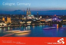 Airline issue postcard - Ural Airlines - Cologne Airline issue postcard - Ural Airlines - Cologne Germany advertisement