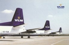 Airline issue postcard - VLM Airlines Fokker 50 fleet