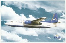 Airline issue postcard - VLM Fokker 50