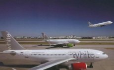 Airline issue postcard - White Airbus A310-300 & Airbus A320