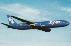 Airline issue postcard - Zoom Airlines Boeing 767-300