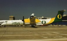 Alaska Airlines / Horizon Air Dash 8 Q400 N407QX University Of Oregon Ducks postcard