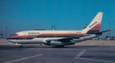 American Airlines / AirCal Boeing 737-200 N467GB @ Los Angeles 1987 - postcard