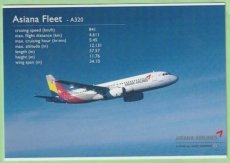 Asiana Airlines Airbus A320 - postcard