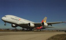 Asiana Airlines Airbus A380-800 HL7626 postcard