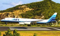 ATI Air Transport International DC-8-62 N799AL @ Antigua 2009 - postcard