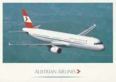 Austrian Airlines Airbus A319 A321 English German Airline issue postcard - Austrian Airlines Airbus A321-