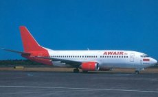 AWair Boeing 737-300 PK-AWU @ Denpasar 2005 - postcard