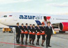 Azur Air Boeing 767 - Crew Stewardess - postcard