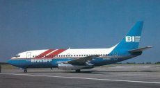 Braniff International Boeing 737-200 N459AC @ Kansas City 1989 - postcard