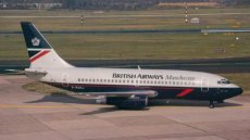 British Airways Manchester Boeing 737-200 G-BGDJ @ Dusseldorf 1992 - postcard