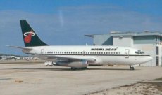 Carnival Air Lines Boeing 737-200 N206AU "Miami Heat cs" - postcard