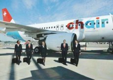 Chair Airlines Airbus A319 - Crew Stewardess - postcard