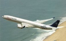 China Eastern Airlines Airbus A340-600 B-6053 Skyteam cs postcard