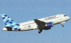 Cobalt Air Cyprus Airbus A319 5B-DCU postcard