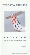 Croatia Airlines Timetable Flugplan Germany 28 Marz 2010 - 30 Oktober 2010