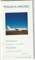 Croatia Airlines Timetable Red Letenja 31 October 2010 - 26 March 2011