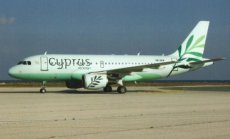 Cyprus Airways (new) Airbus A319 5B-DCW postcard