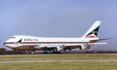 Delta Airlines Boeing 747-132 N9898 postcard