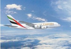 Emirates Airbus A380 - postcard