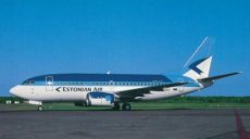 Estonian Air Boeing 737-500 ES-ABC @ Stockholm Arlanda 1995 - postcard