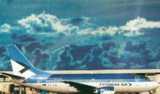 Estonian Air Boeing 737-500 ES-ABC postcard