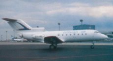 Estonian Air Yakovlev YAK-40 ES-AAR @ Prague 1994 - postcard