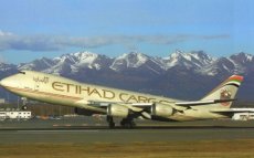 Etihad Airways Cargo Boeing 747-8F N855GT postcard