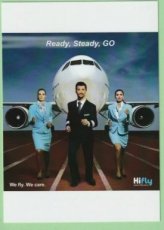 HiFly Airbus A330 - Crew Stewardess - postcard