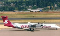 Horizon Air Alaska Dash 8 Q400 N401QX WSU Washington State University cs postcard