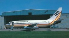 Inter European Airlines Boeing 737-200 OY-APP postcard