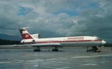 Interflug Tupolev 154 DDR-SFA @ Geneva - postcard