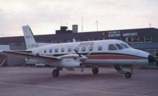 Jersey European Airways Embraer 110 G-BHJZ @ Exeter - postcard