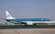 KLM Boeing 737-400 PH-BTA @ Amsterdam Schiphol postcard