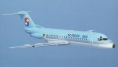 Korean Air Fokker F-28 Mk4000 HL7265 postcard