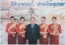 Lao Skyway Airlines Xian MA-60 - Stewardess Crew - postcard