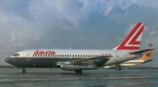 Lauda Air Boeing 737-200 OE-ILE @ Dusseldorf 1986 - postcard