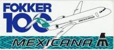 Mexicana Fokker 100 sticker Mexicana Fokker 100 sticker