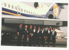 MGM Grand Air Boeing 727 N502MG crew stewardess postcard