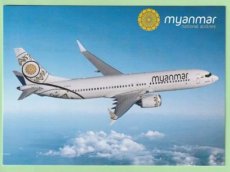 Myanmar National Airlines Boeing 737 - postcard