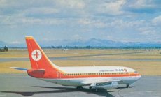 NAC New Zealand National Airways Boeing 737-200 ZK-NAP postcard