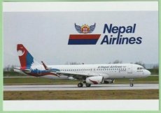 Nepal Airlines Airbus A320 - postcard