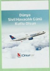 Onur Air Airbus A321 - postcard