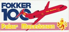 Palair Macedonian Fokker 100 sticker