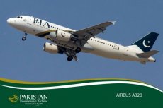 PIA Pakistan International Airlines Airbus A320 - postcard