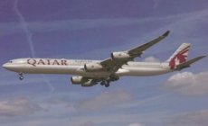 Qatar Airways Airbus A340-600 A7-AGD postcard