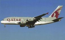 Qatar Airways Airbus A380 A7-APA postcard