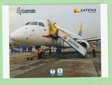 Satena Colombia Embraer 170 - postcard Satena Colombia Embraer 170 - postcard